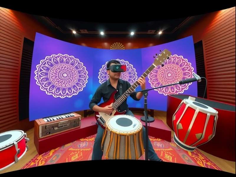 Sangeet Sensation VR player using VR controllers to play virtual tabla