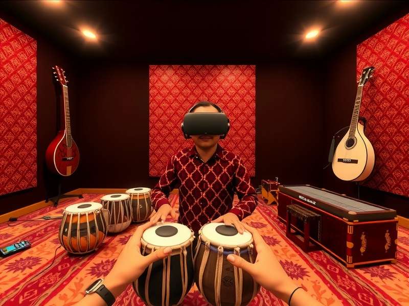 Sangeet Sensation VR gameplay showing Indian musical instruments in virtual reality
